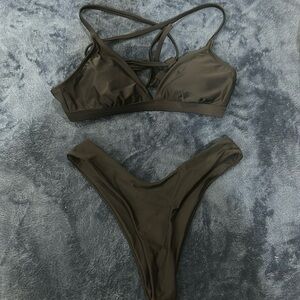 cupshe black bikini set